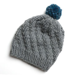 Swirl Twist Toque - Grey + Blue